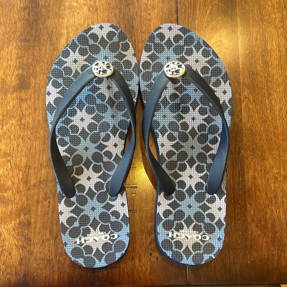Coach Alessa Women's Patterned Blue Sandals